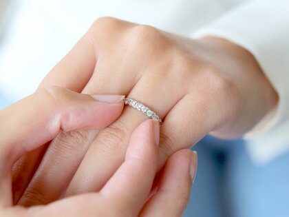 Bague de fiançailles Balance en 14K or blanc avec diamants 0,75ct G/SI