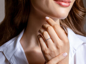 Bague de fiançailles Balance en 14K or blanc avec diamants 0,38ct G/SI