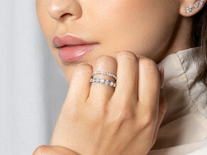 Bague de fiançailles Dawn en 14K or blanc avec diamants 1,27ct G/SI