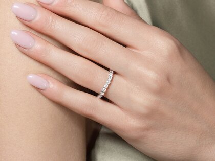 Bague de fiançailles Dawn en 14K or blanc avec diamants 1,27ct G/SI