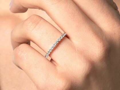 Bague de fiançailles Dawn en 14K or blanc avec diamants 0,53ct G/SI