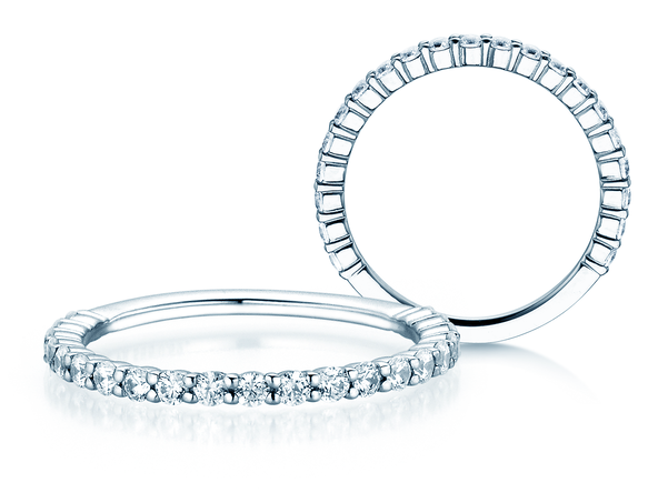 Bague de fiançailles Dawn en 14K or blanc avec diamants 0,53ct G/SI