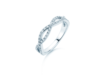 Bague de fiançailles Diamond Curve en 14K or blanc avec diamant 0,40ct G/SI