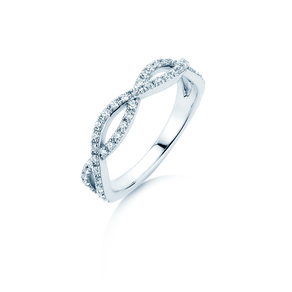 Bague de fiançailles Diamond Curve en 14K or blanc avec diamant 0,40ct G/SI