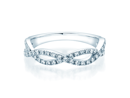 Bague de fiançailles Diamond Curve en 14K or blanc avec diamant 0,40ct G/SI
