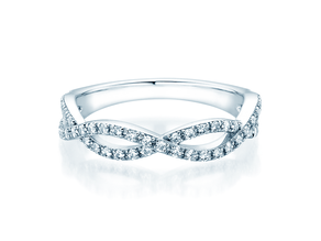 Bague de fiançailles Diamond Curve en 14K or blanc avec diamant 0,40ct G/SI