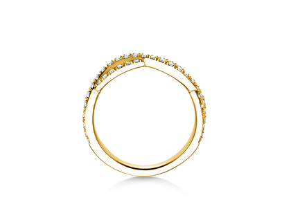 Bague de fiançailles Diamond Curve en 14K or jaune avec diamant 0,40ct G/SI