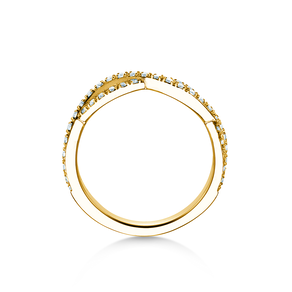 Bague de fiançailles Diamond Curve en 14K or jaune avec diamant 0,40ct G/SI