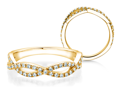 Bague de fiançailles Diamond Curve en 14K or jaune avec diamant 0,40ct G/SI