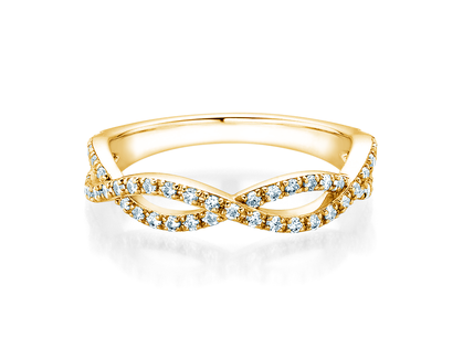 Bague de fiançailles Diamond Curve en 14K or jaune avec diamant 0,40ct G/SI