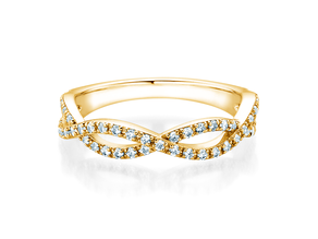 Bague de fiançailles Diamond Curve en 14K or jaune avec diamant 0,40ct G/SI