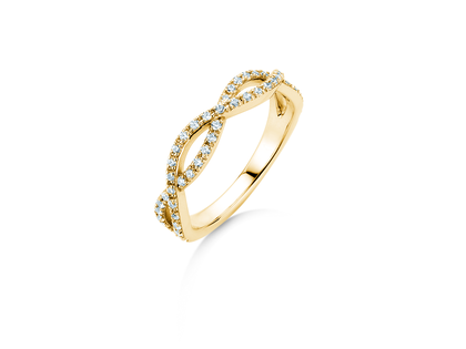 Bague de fiançailles Diamond Curve en 14K or jaune avec diamant 0,40ct G/SI