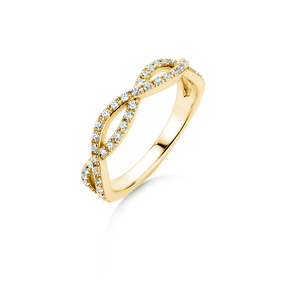 Bague de fiançailles Diamond Curve en 14K or jaune avec diamant 0,40ct G/SI