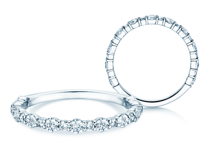 Bague de fiançailles Diamond Pulse en 14K or blanc avec diamants 0,59ct G/SI