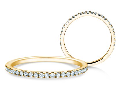 Bague de fiançailles Dusk dans 14K or jaune avec diamants 0,25ct G/SI