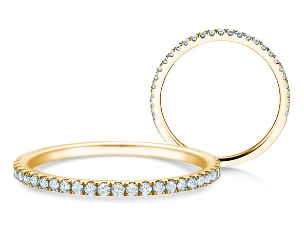Bague de fiançailles Dusk en 9K or jaune avec diamants 0,25ct G/SI