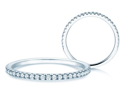 Bague de fiançailles Dusk en 9K or blanc avec diamants 0,25ct G/SI
