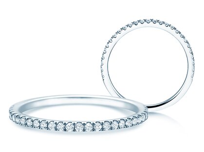 Bague de fiançailles Dusk dans 14K or blanc avec diamants 0,25ct G/SI