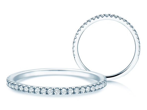 Bague de fiançailles Dusk en 9K or blanc avec diamants 0,25ct G/SI