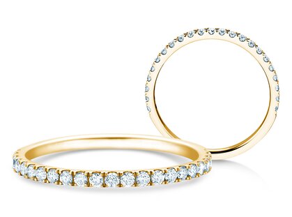 Bague de fiançailles Dusk dans 14K or jaune avec diamants 0,35ct G/SI