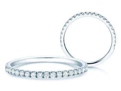 Bague de fiançailles Dusk dans 14K or blanc avec diamants 0,35ct G/SI