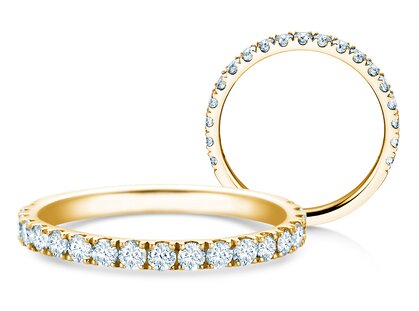 Bague de fiançailles Dusk en 9K or jaune avec diamants 0,55ct G/SI