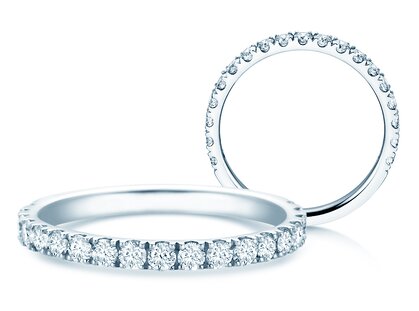 Bague de fiançailles Dusk dans 14K or blanc avec diamants 0,55ct