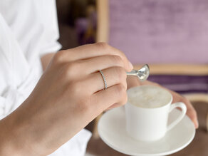 Bague de fiançailles Dusk dans 14K or blanc avec diamants 0,35ct G/SI