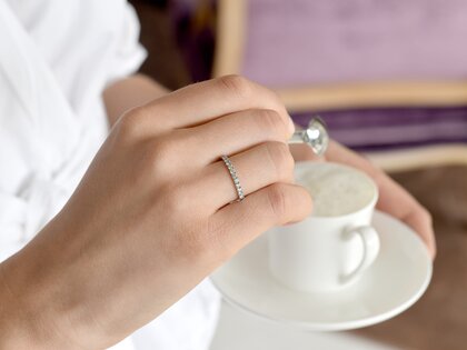 Bague de fiançailles Dusk dans 14K or blanc avec diamants 0,55ct G/SI