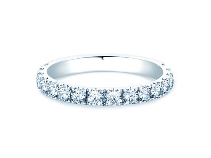 Bague de fiançailles Dusk en 9K or blanc avec diamants 0,96ct G/SI