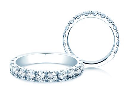 Bague de fiançailles Dusk en 14K or blanc avec diamants de laboratoire 1,40ct E/VS