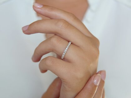 Bague de fiançailles Dusk dans 14K or blanc avec diamants 0,55ct G/SI