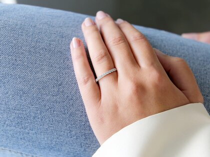 Bague de fiançailles Dusk dans 14K or blanc avec diamants 0,55ct G/SI