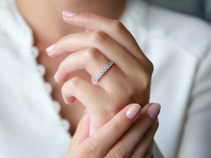 Bague de fiançailles Dusk en 9K or blanc avec diamants 0,96ct G/SI