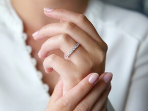 Bague de fiançailles Dusk en 9K or blanc avec diamants 0,96ct G/SI