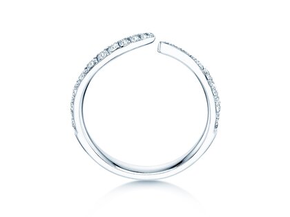 Bague de fiançailles Flow Pavé en 9K or blanc avec diamants 0,51ct G/SI