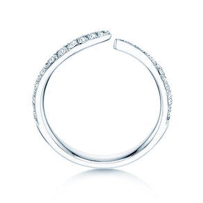 Bague de fiançailles Flow Pavé en 9K or blanc avec diamants 0,51ct G/SI