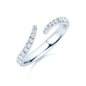 Bague de fiançailles Flow Pavé en 9K or blanc avec diamants 0,51ct G/SI
