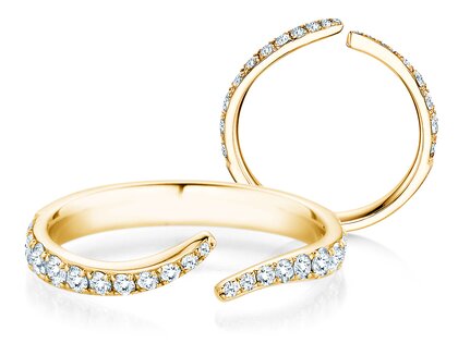 Bague de fiançailles Flow Pavé en 14K or jaune avec diamants 0,51ct G/SI