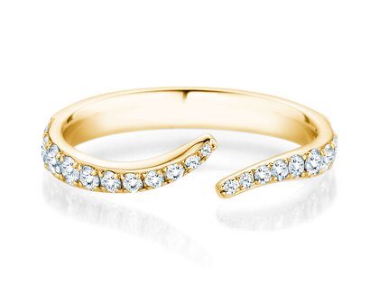 Bague de fiançailles Flow Pavé en 14K or jaune avec diamants 0,51ct G/SI