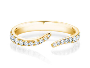 Bague de fiançailles Flow Pavé en 14K or jaune avec diamants 0,51ct G/SI