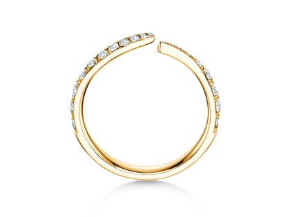 Bague de fiançailles Flow Pavé en 14K or jaune avec diamants 0,51ct G/SI