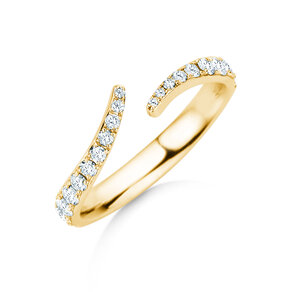 Bague de fiançailles Flow Pavé en 14K or jaune avec diamants 0,51ct G/SI