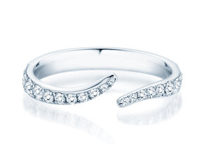 Bague de fiançailles Flow Pavé en 9K or blanc avec diamants 0,51ct G/SI