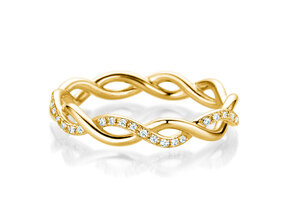 Bague de fiançailles Sparkling Curve en 14K or jaune avec diamants 0,14ct G/SI