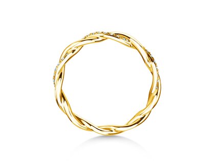 Bague de fiançailles Sparkling Curve en 14K or jaune avec diamants 0,14ct G/SI