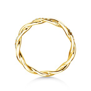 Bague de fiançailles Sparkling Curve en 14K or jaune avec diamants 0,14ct G/SI
