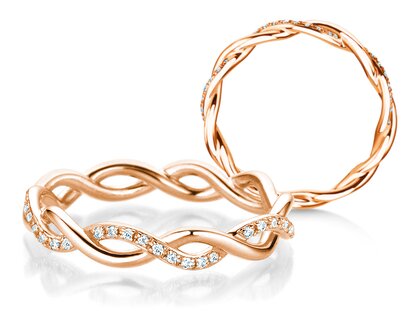 Bague de fiançailles Sparkling Curve en 14K or rose