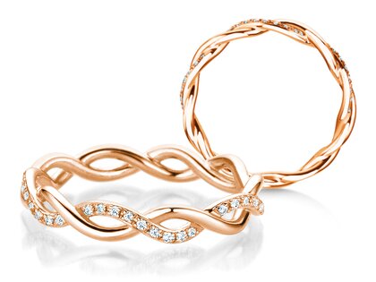 Bague de fiançailles Sparkling Curve en 14K or rose