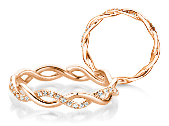 Bague de fiançailles Sparkling Curve en 14K or rose